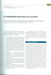 El patrimonio Geológico de Alicante 1