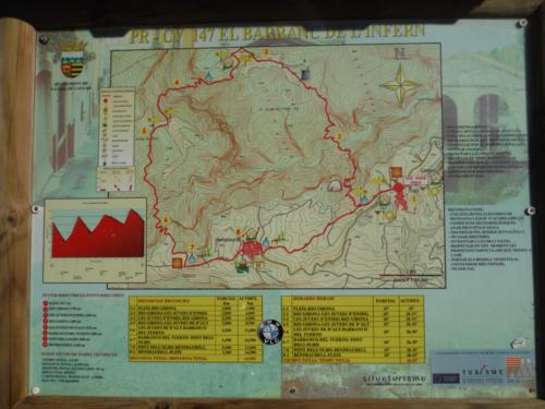 Cartel de información de la ruta PR-CV 147 El Barranc de L´Infern_500x375